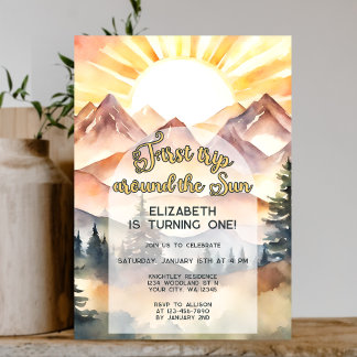 Erster Rundgang durch die Sonne 1. Geburtstag Boho Einladung