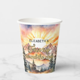 Erster Rundgang durch die Sonne 1. Geburtstag Boho Pappbecher