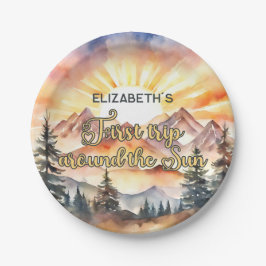 Erster Rundgang durch die Sonne 1. Geburtstag Boho Pappteller