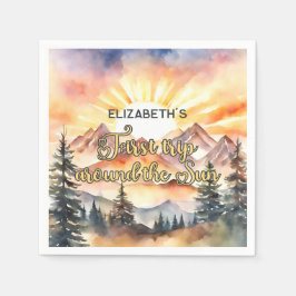 Erster Rundgang durch die Sonne 1. Geburtstag Boho Serviette