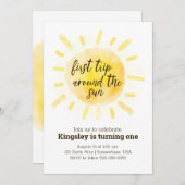 Erster Rundgang durch die Sonne Gelb Einladung (Vorne/Hinten)