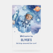 Erster Rundgang durch die Sonne Weltraum Willkomme Acrylschild (Vorderseite)