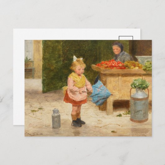 Erster Schirm | Victor Gabriel Gilbert Postkarte (Vorne/Hinten)