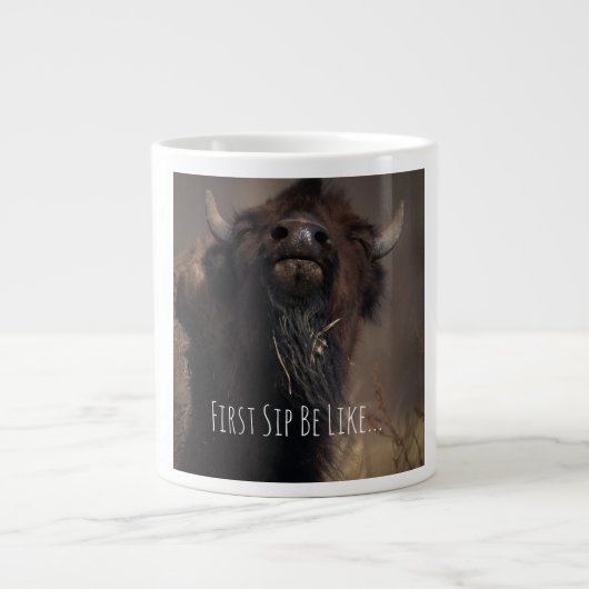 Erster Schluck! Jumbo-Tasse (Vorderseite)