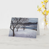 Erster Schnee an der See Winona Gruß-Karte Karte (Gelbe Blume)