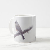 Erster Schnee - büscheliger Titmouse-Vögel Kaffeetasse (Vorderseite Links)