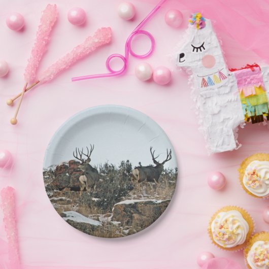 Erster Schnee der Dollarrotwild Pappteller (Party)