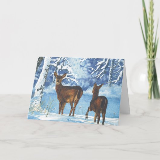 Erster Schnee Feiertagskarte (Vorderseite)