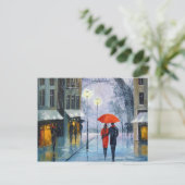 Erster Schnee in Paris Postkarte (Stehend Vorderseite)