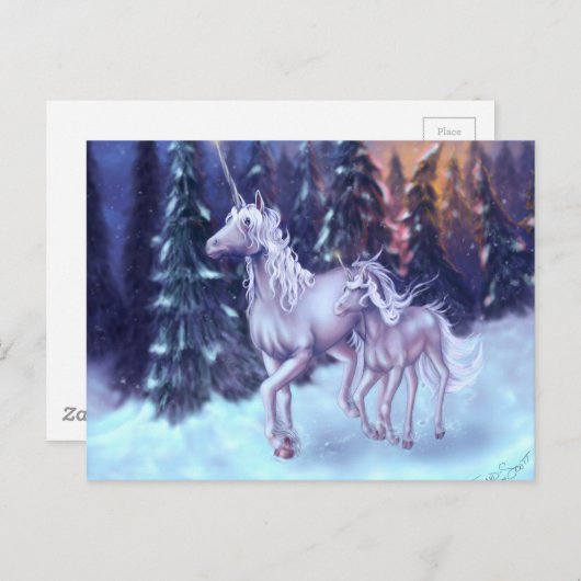 Erster Schnee Postkarte (Vorne/Hinten)