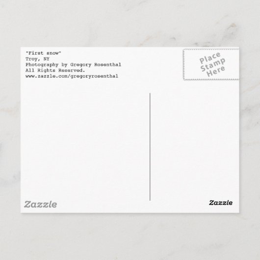 erster Schnee Postkarte (Rückseite)