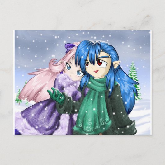 Erster Schnee Postkarte (Vorderseite)