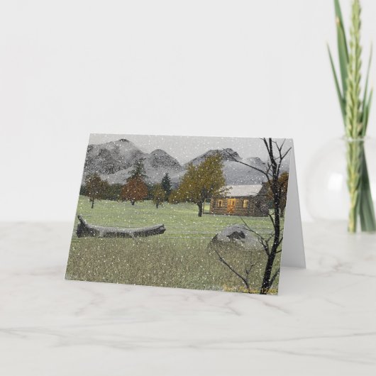 Erster Schneefall Feiertagskarte (Vorderseite)