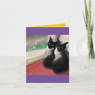 Erster Schneefall - Weihnachtskarte für Kätzchen Feiertagskarte