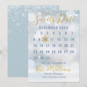 Erster Schneeflocken-Kalender Save-the-Date Save The Date (Vorne/Hinten)