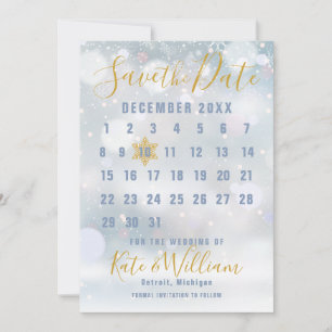Erster Schneeflocken-Kalender Save-the-Date Save The Date