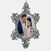 Erster Schneeflocken Zinn-Ornament (Links)