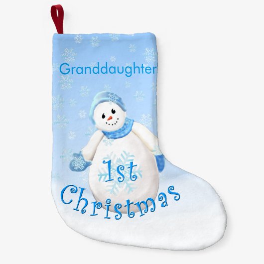 Erster Schneemann der Enkelin Weihnachts Kleiner Weihnachtsstrumpf (Vorderseite)