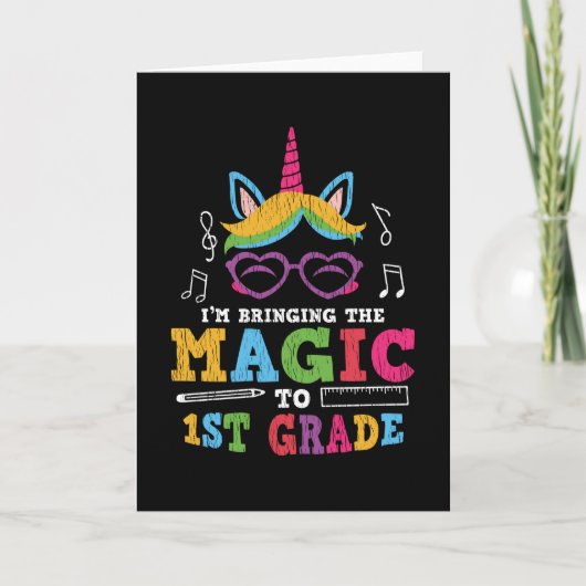 Erster Schullehrer Kid Squad Magic Unicorn Karte (Vorderseite)