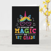 Erster Schullehrer Kid Squad Magic Unicorn Karte (Gelbe Blume)