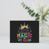 Erster Schullehrer Kid Squad Magic Unicorn Postkarte (Stehend Vorderseite)