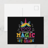 Erster Schullehrer Kid Squad Magic Unicorn Postkarte (Vorne/Hinten)