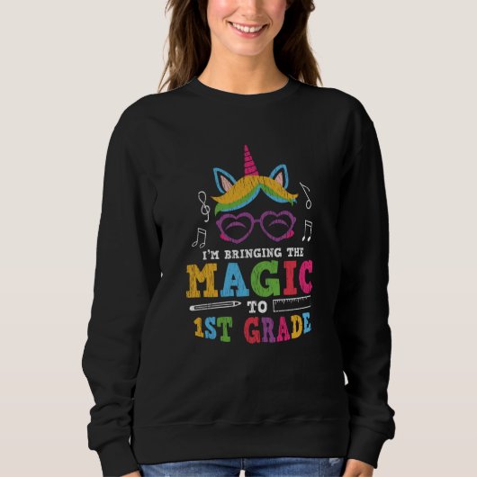 Erster Schullehrer Kid Squad Magic Unicorn Sweatshirt (Vorderseite)