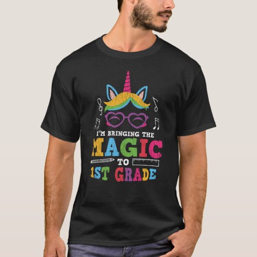 Erster Schullehrer Kid Squad Magic Unicorn T-Shirt (Vorderseite)