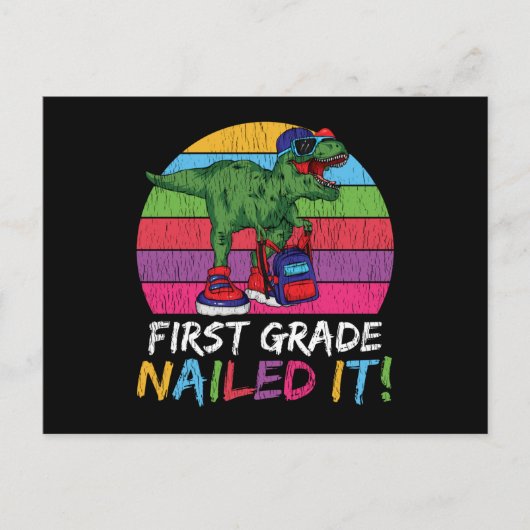 Erster Schullehrer Kinder Squad Dinosaurier Postkarte (Vorderseite)