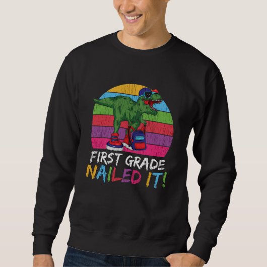 Erster Schullehrer Kinder Squad Dinosaurier Sweatshirt (Vorderseite)