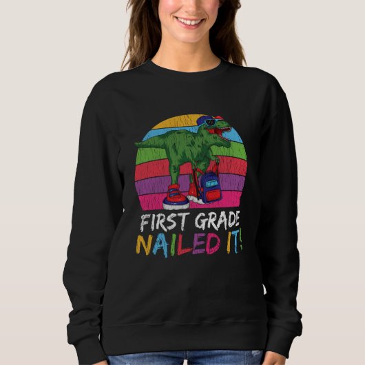 Erster Schullehrer Kinder Squad Dinosaurier Sweatshirt (Vorderseite)