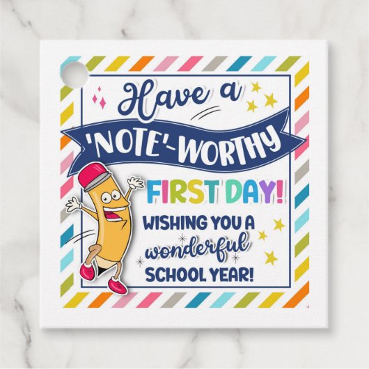 Erster SchulNotebook-Tag Geschenkanhänger (Vorderseite)