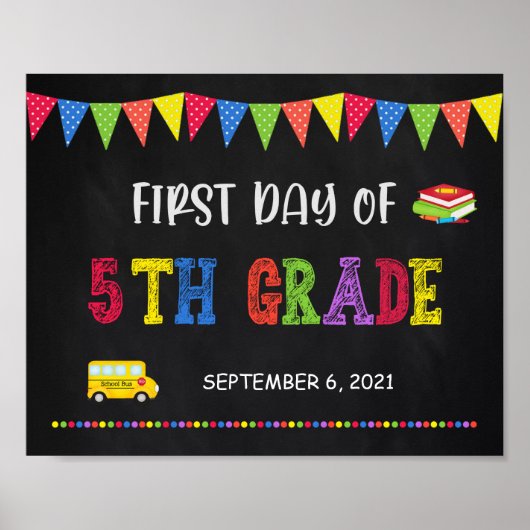 Erster Schultag | 5th Grade Poster (Vorne)