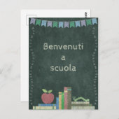 Erster Schultag | Benvenuti a scuola Postkarte (Vorne/Hinten)