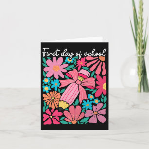 Erster Schultag Boho Blume Lehrer Kinder zurück Karte