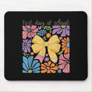 Erster Schultag Coquette Bow Boho Floral Rücken Mousepad