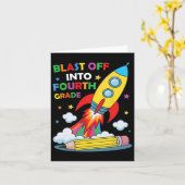 Erster Schultag der vierten Klasse Karte (Gelbe Blume)