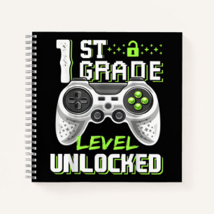 Erster Schultag des ungesperrten Gamers Notizblock