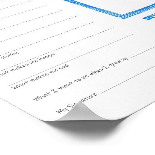 Erster Schultag druckbarer Download Poster (Ecke)