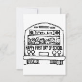 Erster Schultag erster Klasse Dankeskarte (Vorderseite)