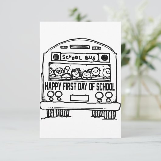 Erster Schultag erster Klasse Dankeskarte (Stehend Vorderseite)