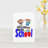 Erster Schultag erster Klasse Karte (Gelbe Blume)