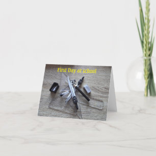Erster Schultag Feiertagskarte