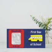 Erster Schultag Foto und Datum Ankündigung (Stehend Vorderseite)