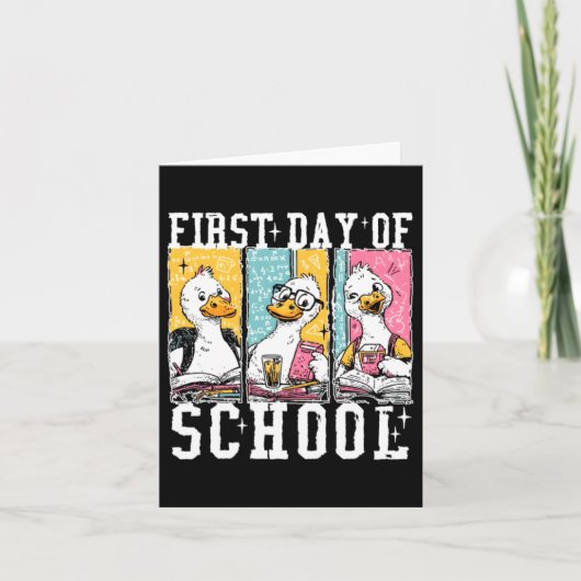 Erster Schultag Gans Karte (Vorderseite)