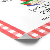 Erster Schultag Gingham Apple Poster (Ecke)