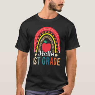 Erster Schultag Hallo Erste 1. Klasse Lehrer T-Shirt