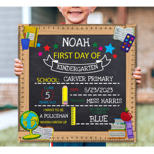 Erster Schultag in Blanks Chalkboard Poster
