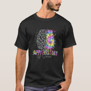 Erster Schultag Lehrer Tie Dye Leopard Rücken T T-Shirt