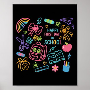 Erster Schultag Lehrer Zurück zur Schule Poster